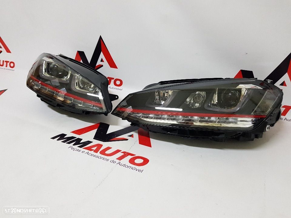 Faróis Golf 7 R20 GTI RED Look LED - 3