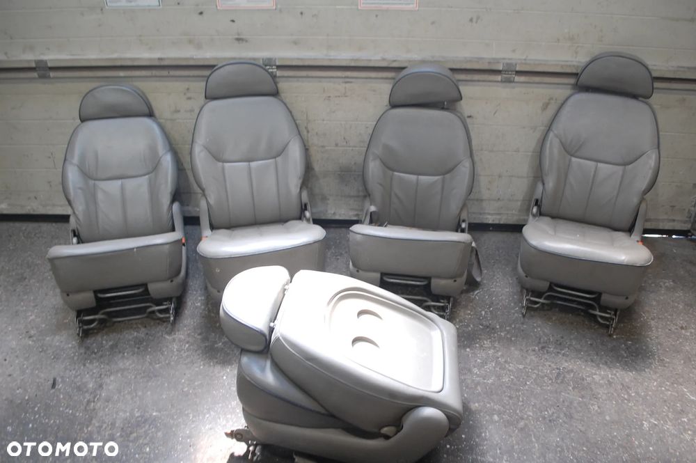 FOTELE OBROTOWE PRZÓD PRZEDNIE + TYŁ 2+5 SKÓRZANE VW SHARAN MK I LIFT 00-10 SEAT ALHAMBRA - 7