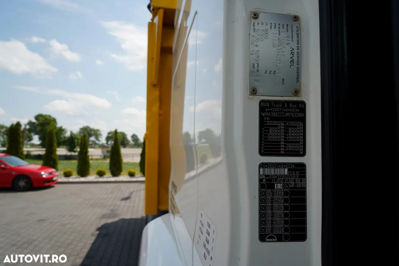 MAN TGS 41.460 / 8x8 / BASCULĂ / 2 PĂRȚI / BORDMATIC / HYDROBTA / MEILLER KIPER / ANVELOPE 100% / EURO 6 / 2017 / IMPORTAT - 38