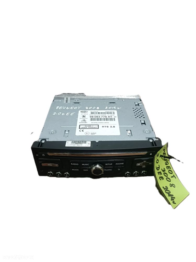 PEUGEOT 3008 I 09-16 2014 r. LIFT radioodtwarzacz radioodbiornik radio 98083776XT  * - 1