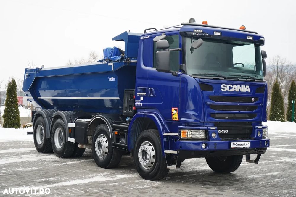 MAN G 490 / 8x4 / BASCULATOR SPATE / CLAPETĂ HIDRAULICĂ / CORTINĂ AUTOMATĂ / MANUALĂ / EURO 6 - 13