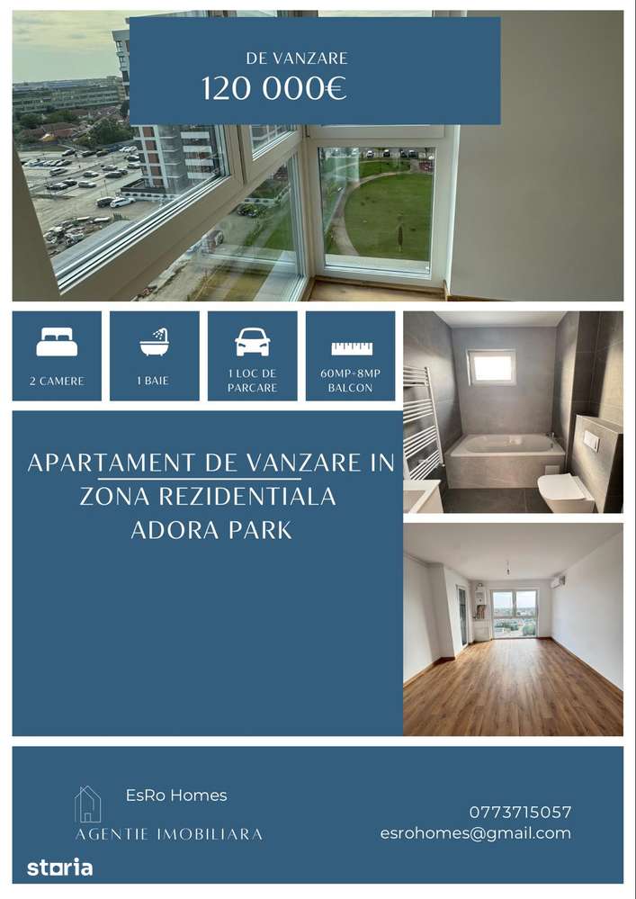 Apartament Nou de vanzare 2 camere Adora Park Arad — fotografia 1
