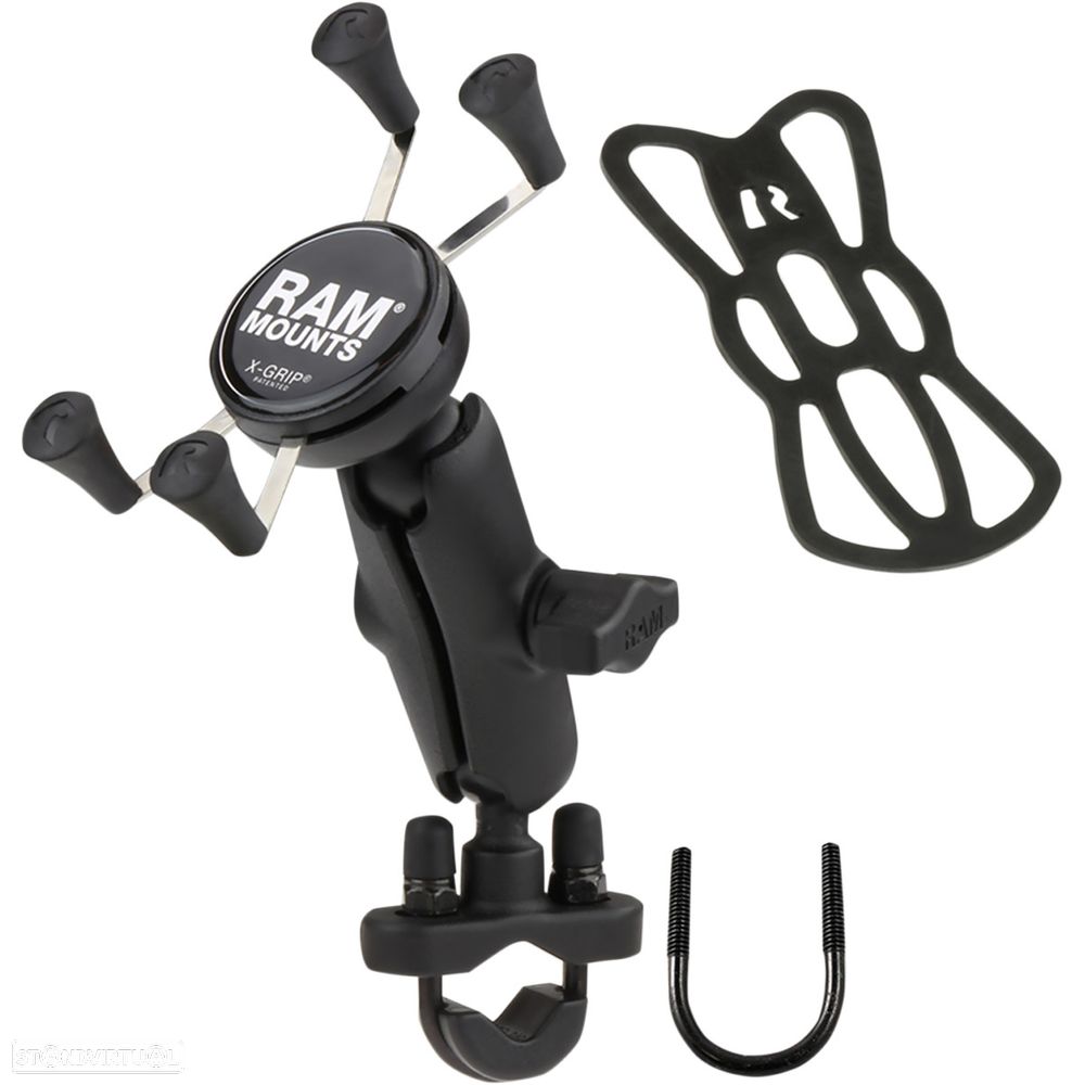x-grip device holder handlebar mount aluminum steel black - 1