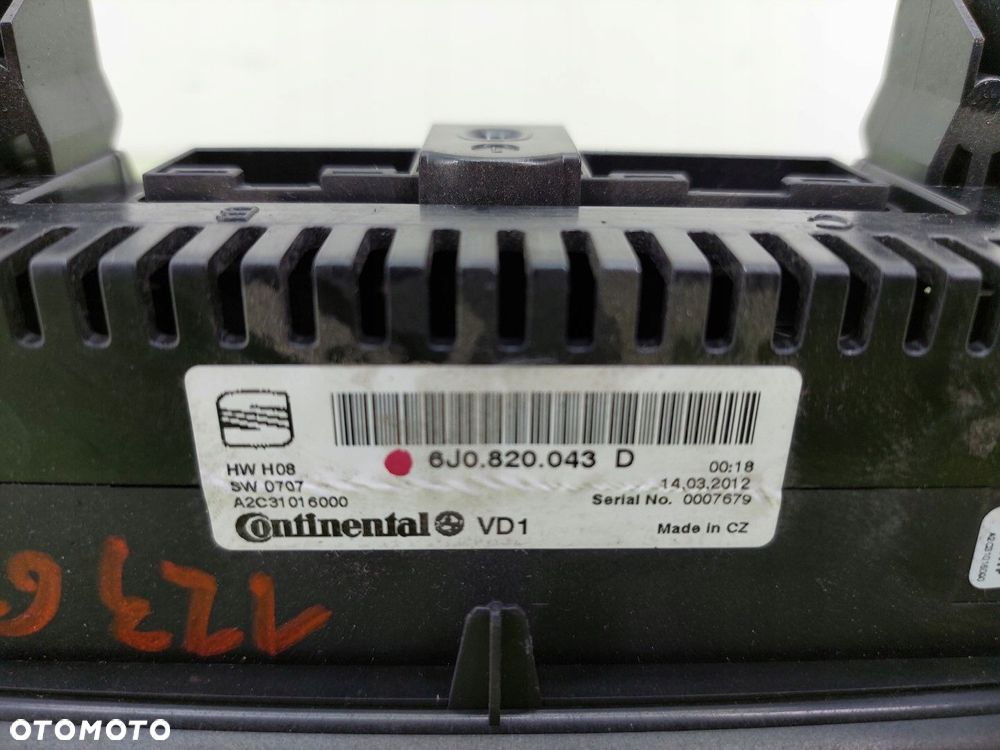 Panel klimatyzacji Seat Ibiza IV 2009-2017 6J0820043D ORYGINAŁ - 6