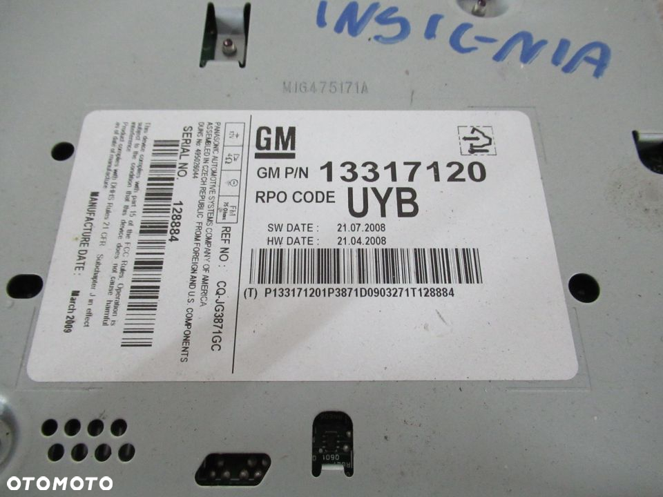 OPEL INSIGNIA RADIO ODTWARZACZ CD 300 2009 - 6