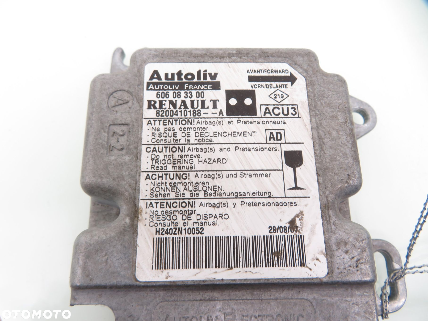 MODUŁ AIRBAG RENAULT KANGOO I 8200410188A 606083300 - 3