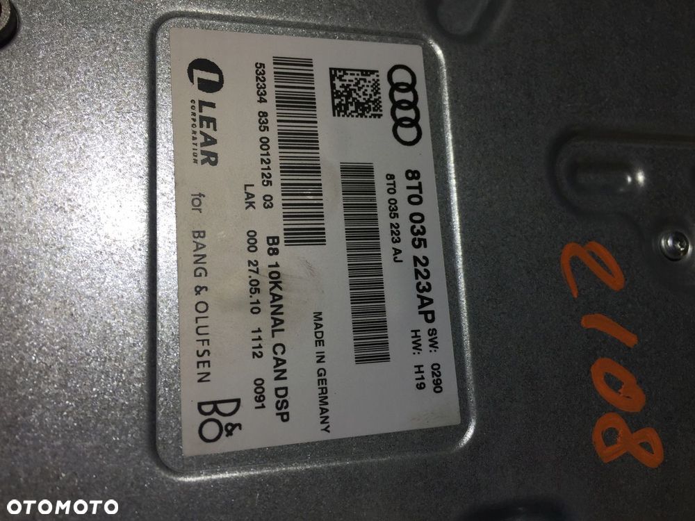 A4 B8 A5 8T WZMACNIACZ BANG OLUFSEN 8T0035223AP - 6