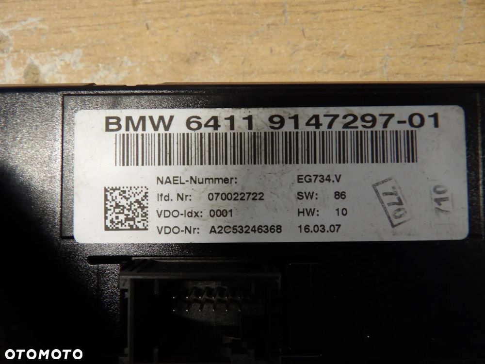 BMW - E90,E91 - PANEL KLIMATYZACJI - 9147297 - 2