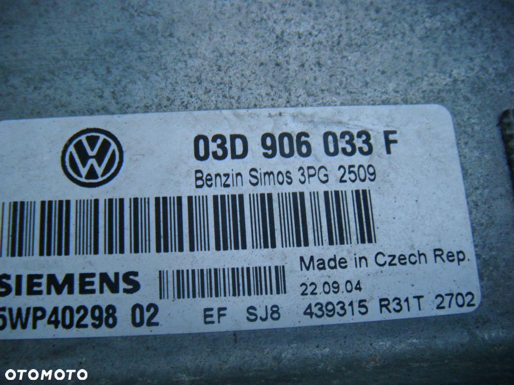 vw polo 9n 1.2 komputer- sterownik silnika 03d906033f - 2