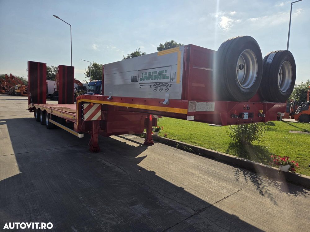 Janmil TRAILER 3 axe FULL OPTION-NOU, 2026, rampe DUBLE, lemne pt extensii latime la 3m, 2 roti rezerva, axe SAF, anv Goodyear, TROLIIU, cutie depozitare, obloane pe gatul de lebada, Carte identitate RAR, Podea rabatabila, posibil leasing-PROMOTIE 58.900eur - 9