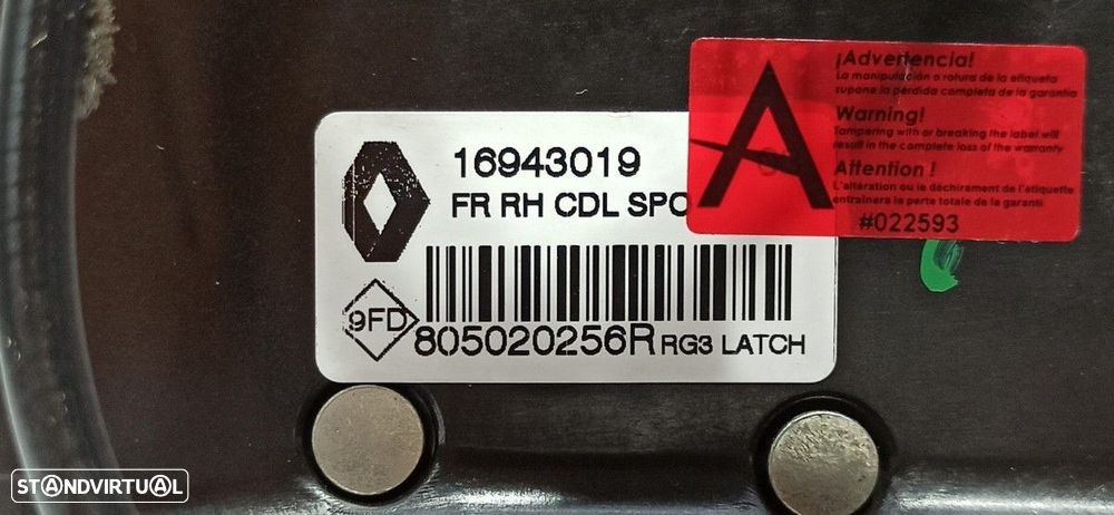 FECHADURA PORTA FRENTE DIREITA RENAULT MEGANE IV BERLINA 5P EXPERIENCE - 4