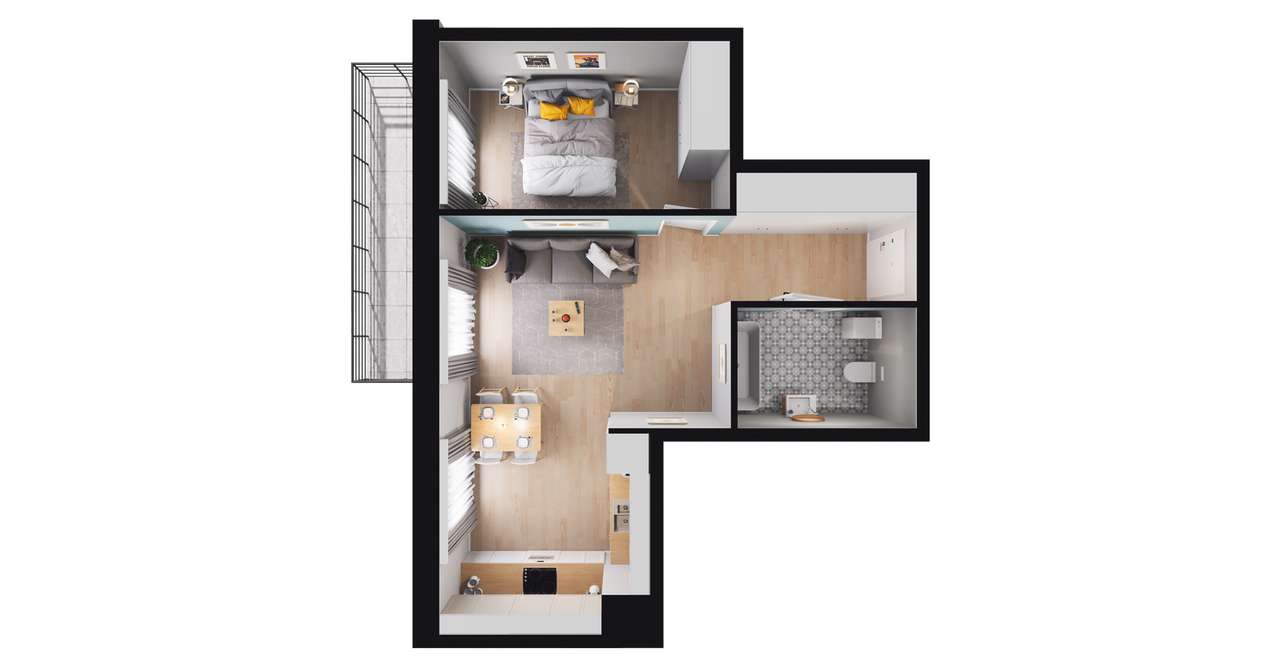 2-pokojowe mieszkanie 43m2 + balkon Bez Prowizji - Pełny obrazek: 2/11