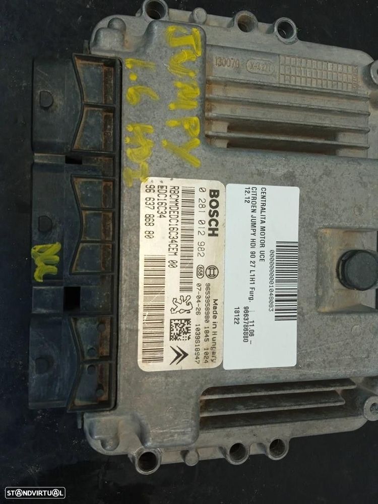 CENTRALINA MOTOR UCE CITROEN JUMPY FURGÃO 2007 -9663786880 - 2