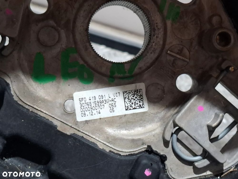 Kierownica Seat Leon III 2014 rok nr 5F0419091L skóra ładna - 5