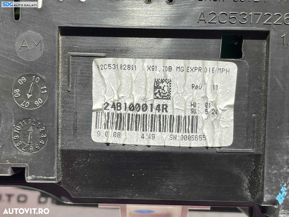 Ceas Ceasuri Cluster Instrumente Bord Renault Laguna 3 2.0 DCI 2007 - 2015 Cod 2481000114R A2C53182891 [L3149] - 5