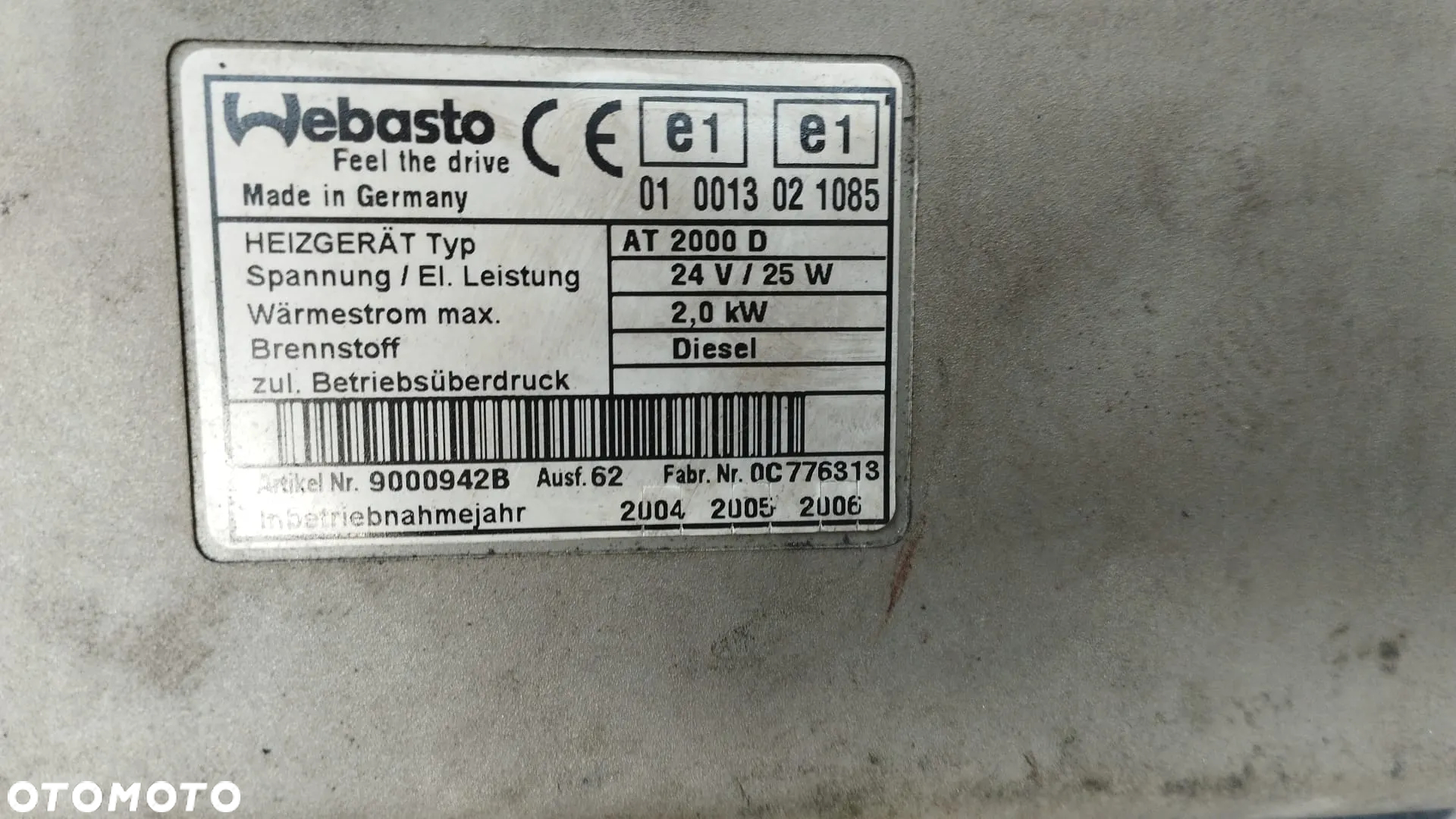 WEBASTO AT2000D MAN TGA F2000 L2000 - 2