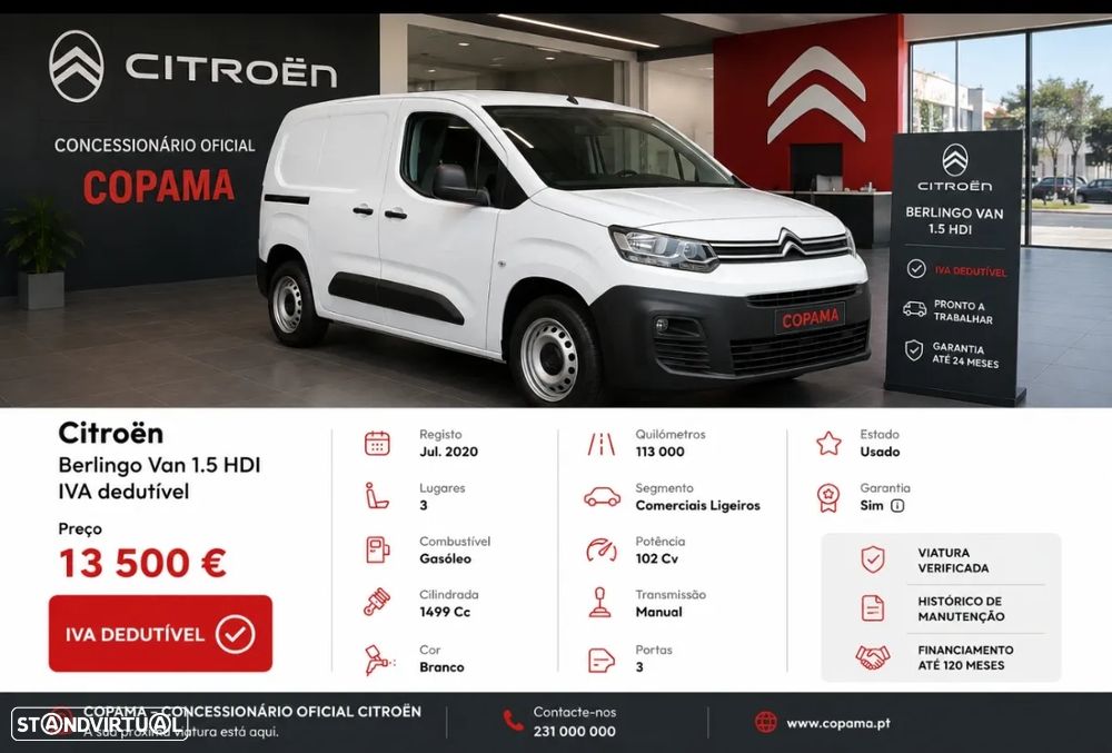 Citroën Berlingo Van 1.5 HDI IVA dedutivel - 1