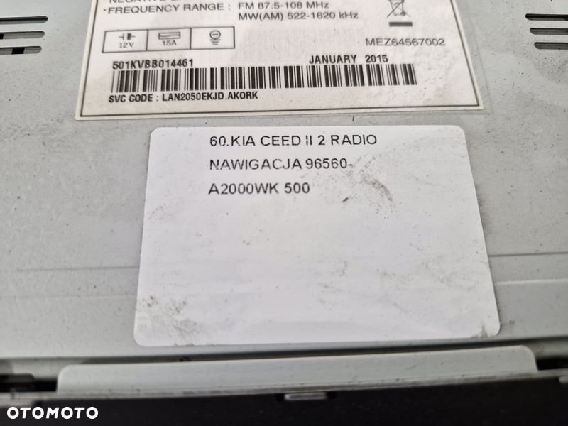 KIA CEED II 2 RADIO NAWIGACJA 96560-A2000WK - 7