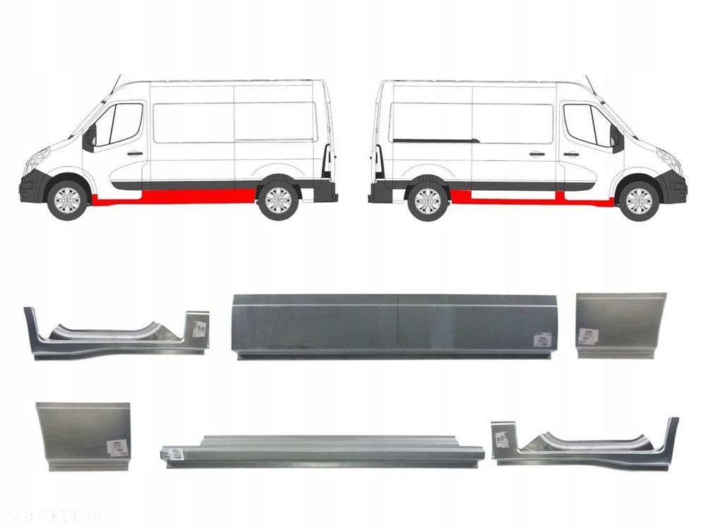 Zestaw Progów / progi Renault Master 10-24 wersja L2 ZESTAW ! Lewa + Prawa - 1