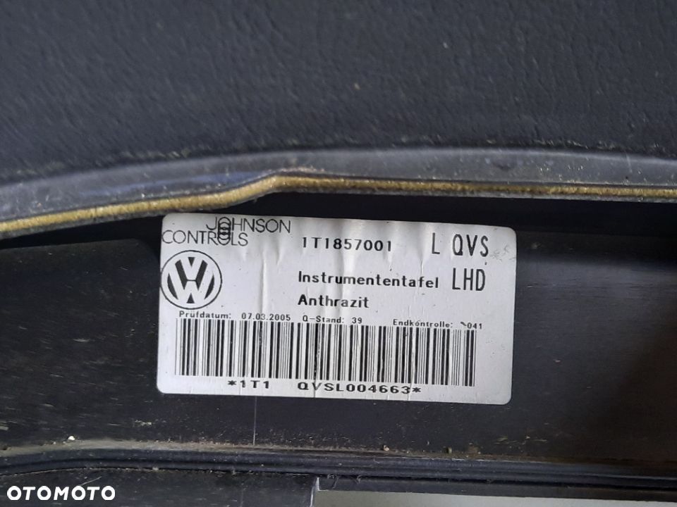 DESKA ROZDZIELCZA KONSOLA PODUSZKI SENSOR VW TOURAN 1T0 03-06 SLASK WYSYLKA VAT - 8