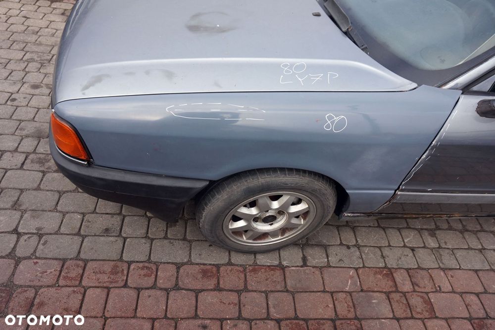 MASKA ZDERZAK BŁOTNIKI LAMPY 80 B3 LY7P  AUDI 1986-1991 SZARY PRZÓD KOMPLETNY - 9