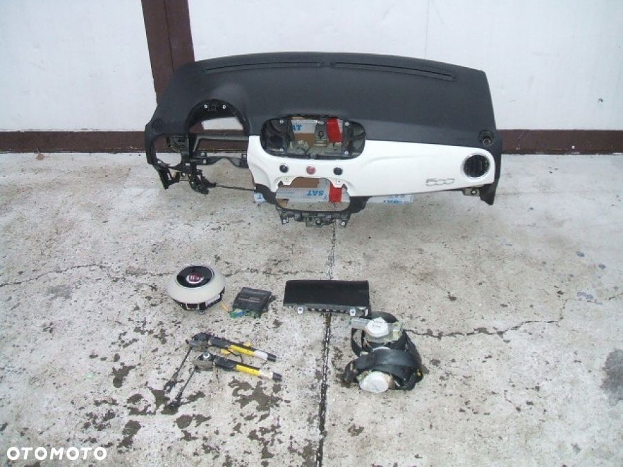 FIAT 500 lift AIRBAG KIEROWCA PASAŻER DESKA ROZDZIELCZA KONSOLA KOKPIT PASY - 2