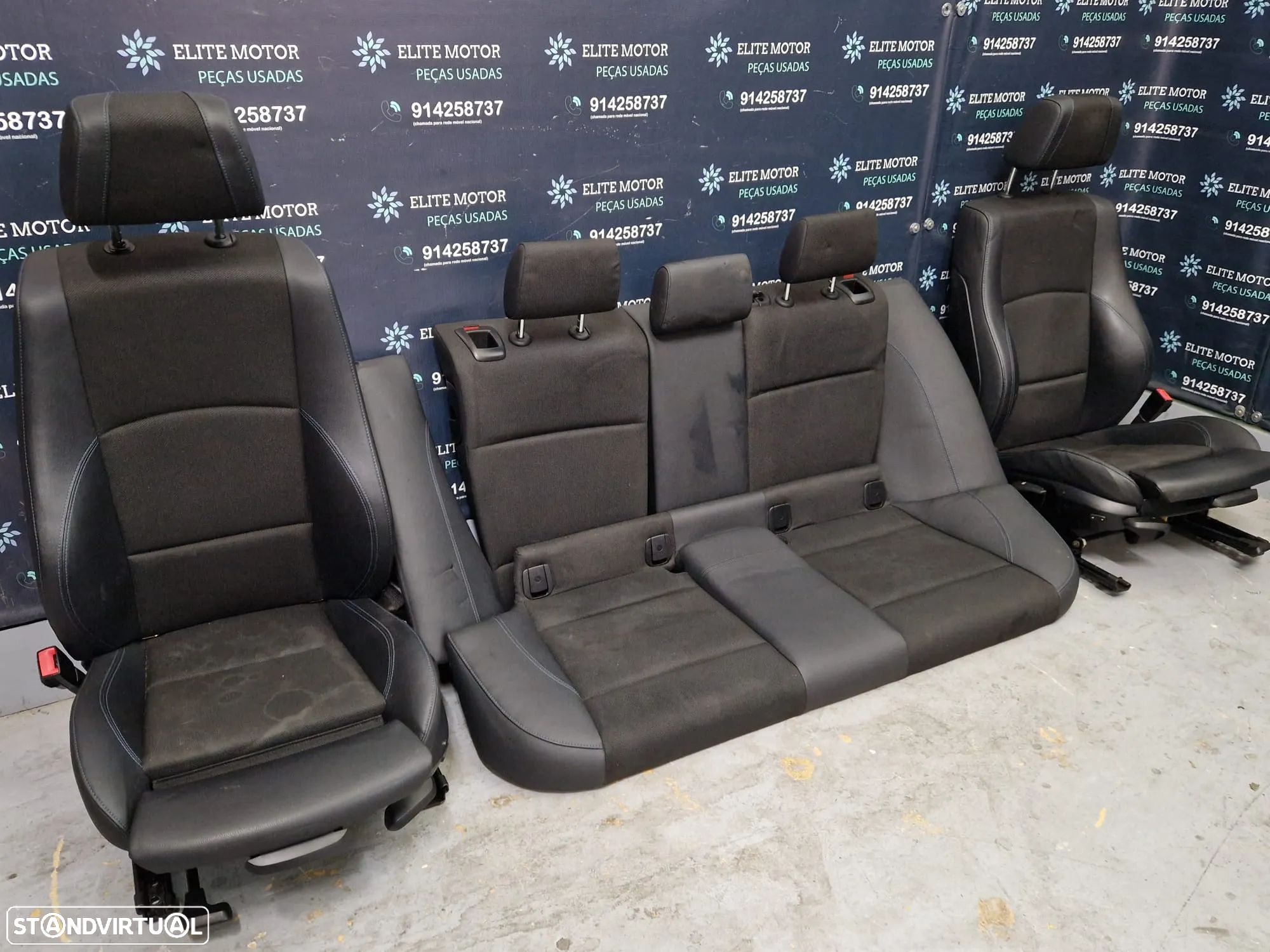 Jogo de bancos usados BMW SERIE 1 PACK M E87 E81 5 PORTAS PELE TECIDO - 1