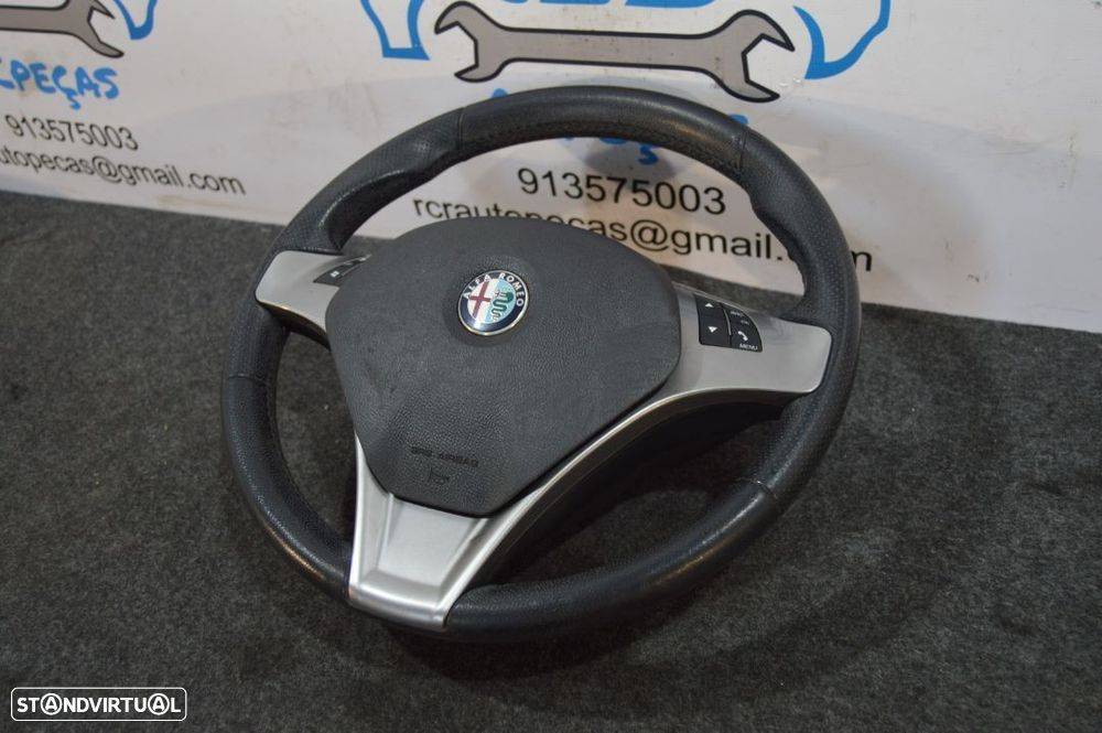 VOLANTE GUIADOR COMPLETO ALFA ROMEO MITO PELE PERFURADA COMANDOS MULTIFUNÇÕES AIRBAG GIULIETTA - 3