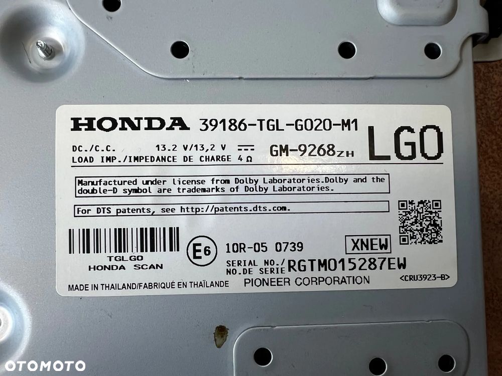 WZMACNIACZ AUDIO HONDA CIVIC X 39186-TGL-G020-M1 - 3