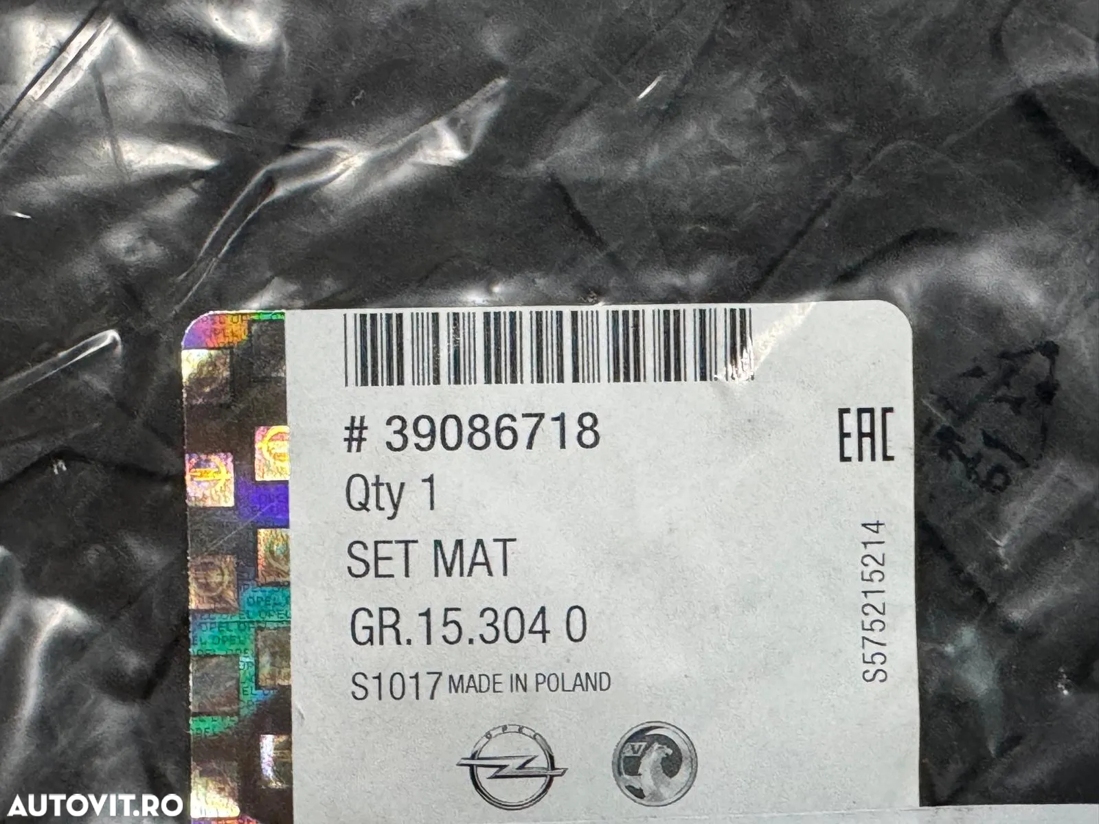 39086718 | Covor Cauciuc | Opel Vivaro B - 2