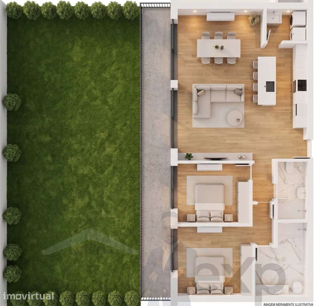 Apartamento T2 com Jardim e Piscina - Grande imagem: 2/10