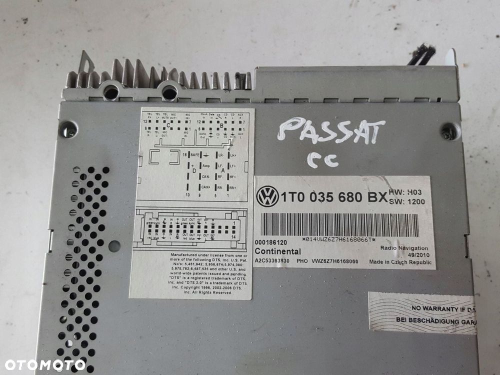 VW PASSAT CC 08-12r RADIO NAWIGACJA 1T0035680BX - 3