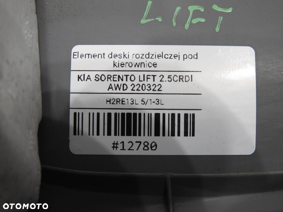 OSŁONA KONSOLI POD KIEROWNICE KIA SORENTO I LIFT - 8