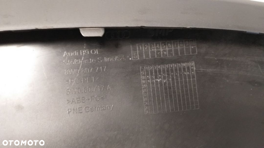 AUDI A4 B9 S-LINE S4 SPOJLER DOKŁADKA ZDERZAKA PRZÓD PRZEDNIEGO 8W0807717A - 4