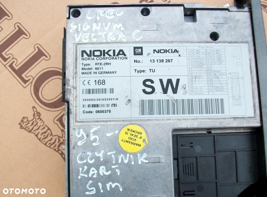 PANEL CZYTNIK KARTY SIM NOKIA RTE-2RH VECTRA C - 2
