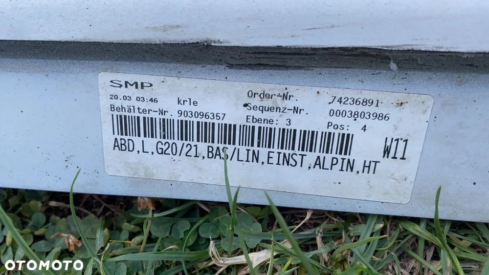 LISTWA PROGOWA NAKŁADKA LEWA BMW G20 G21 A300 ALPINWEISS STAN JAK NA ZDJĘCIACH - 3