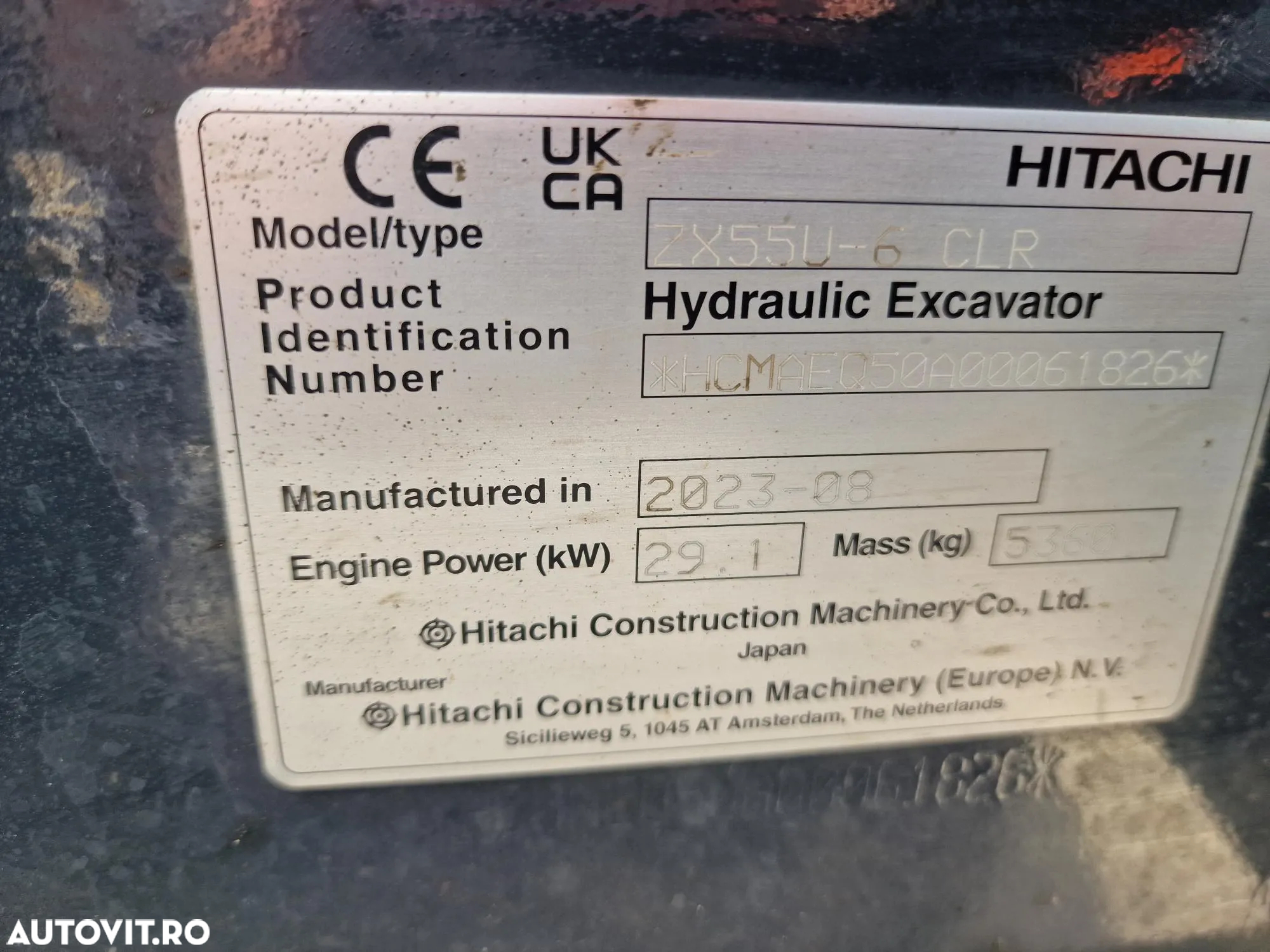 Hitachi ZX55, 5,5 tone, Cupa excavare+cupa taluz, inst picon, AC, Senile 90% ok, Computer de bord in limba romana, CA NOU, posibilitate leasing 4 ani-PROMOTIE 57900 EUR+Tva - 18