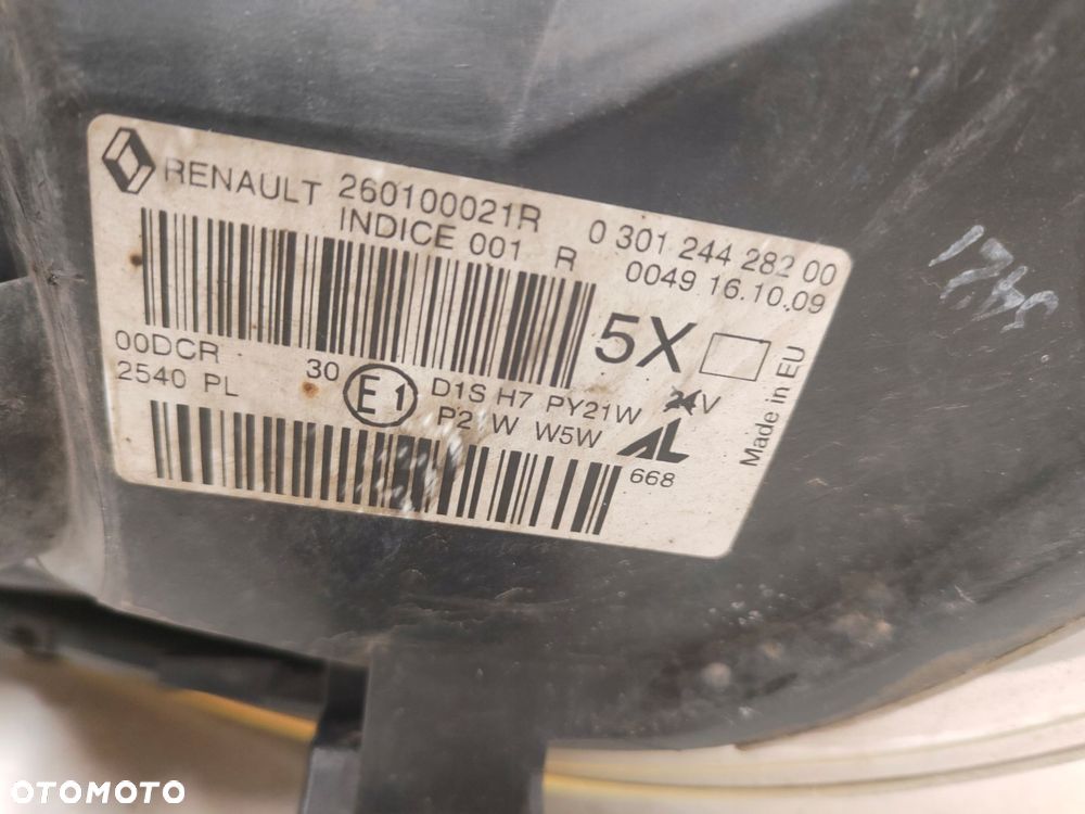 renaut megane iii xenon komplet lamp przód 26010002r, 260600021r - 11