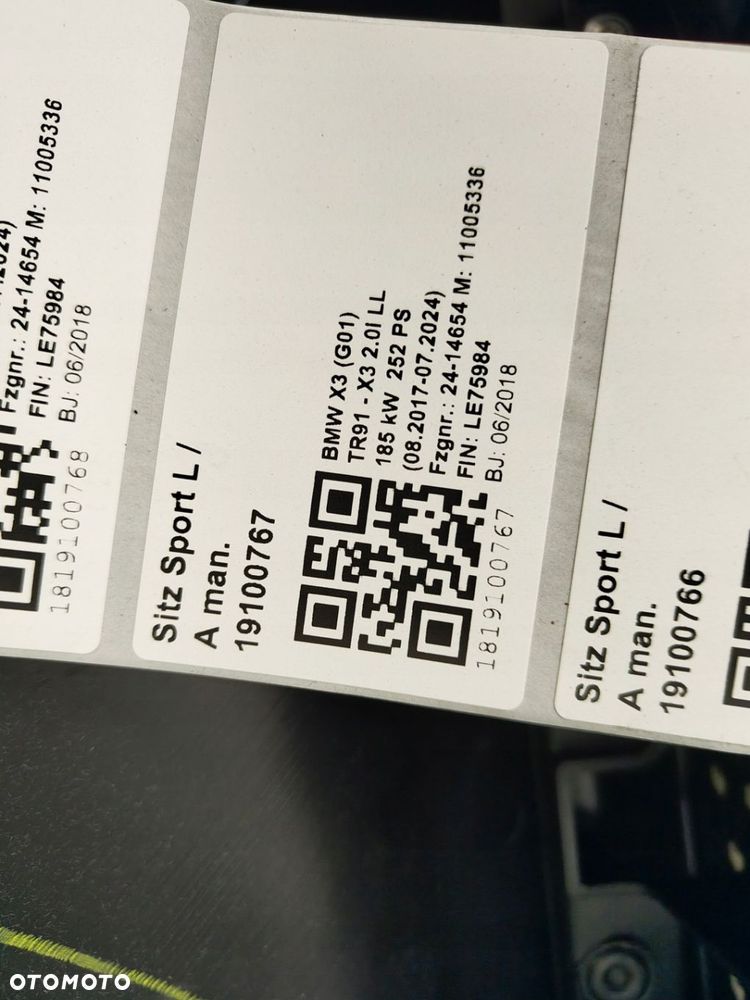 BMW X3 G01 ŚRODEK TAPICERKA FOTELE TUNEL KANAPA BOCZKI SKÓRA - 11