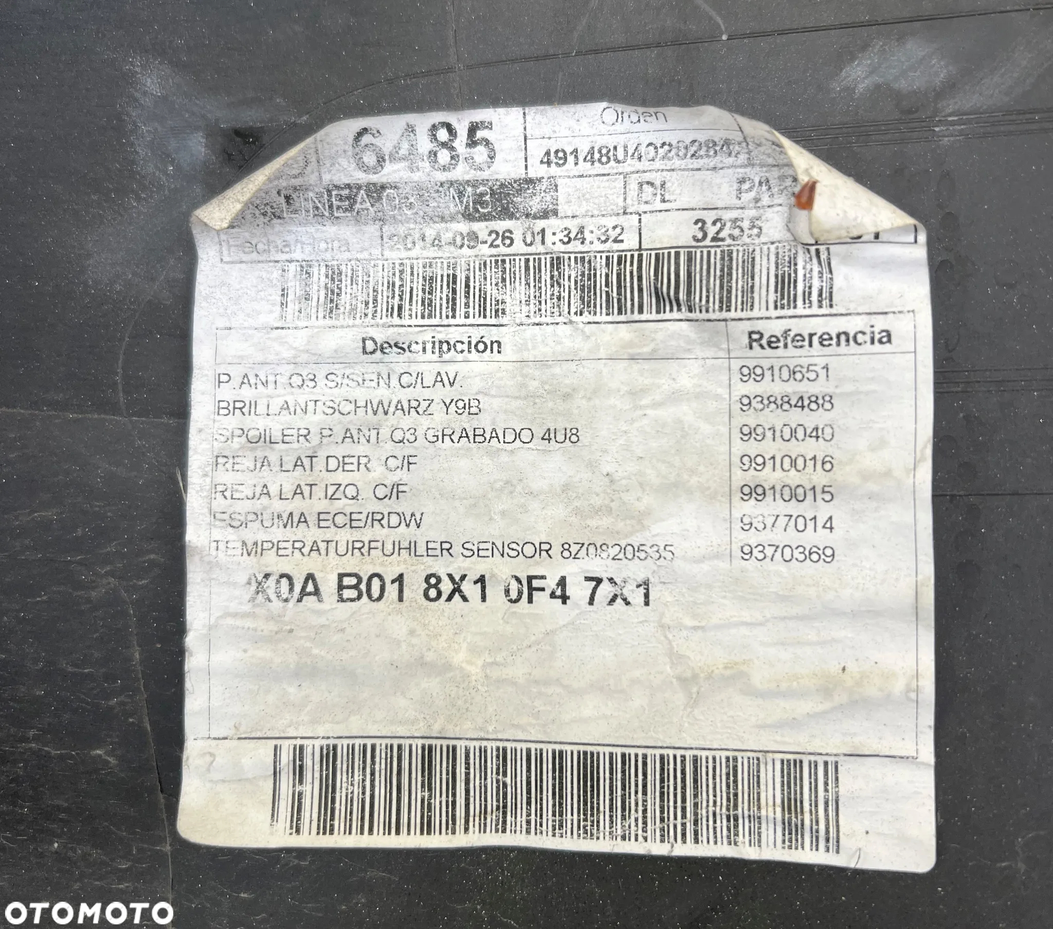 NAROŻNIK ZDERZAKA PRAWY AUDI Q3 8U0807438A ORYGINAŁ - 9