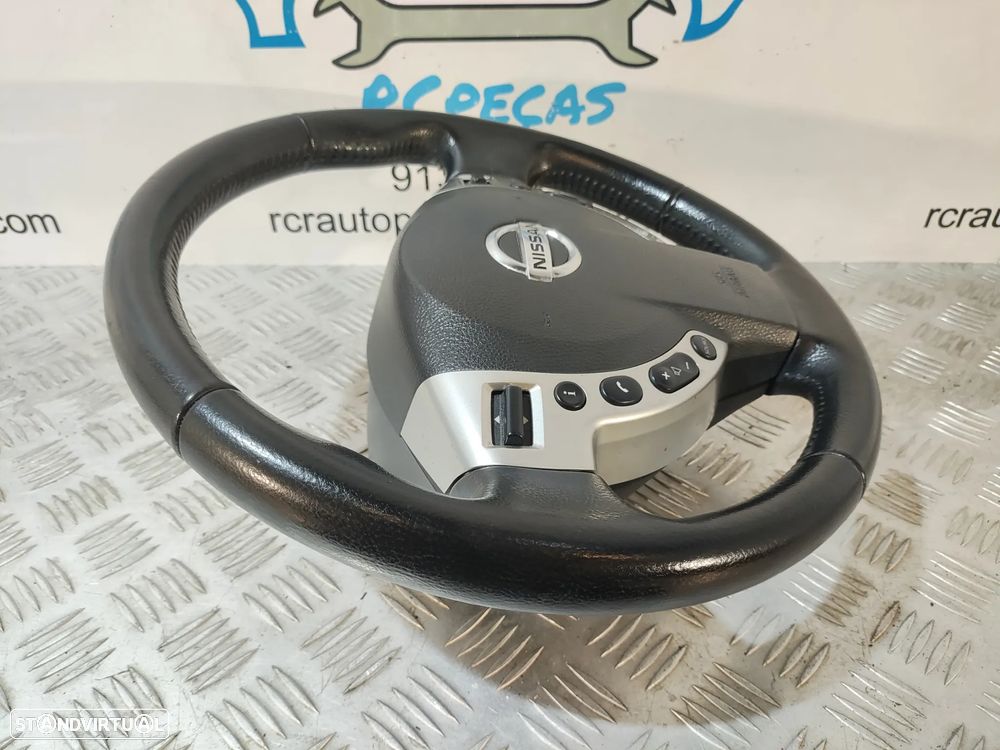 VOLANTE GUIADOR COMPLETO NISSAN QASHQAI J10 FACELIFT FASE 2 48430JD01D 48430JD01 PELE PERFURADA COMANDOS MULTIFUNÇÕES AIRBAG - 6