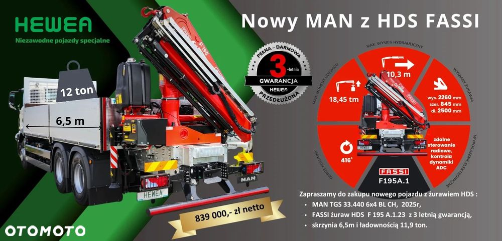 MAN TGS 33.480 6X4 BL CH Żuraw FASSI F195A.1.23 + skrzynia - 16