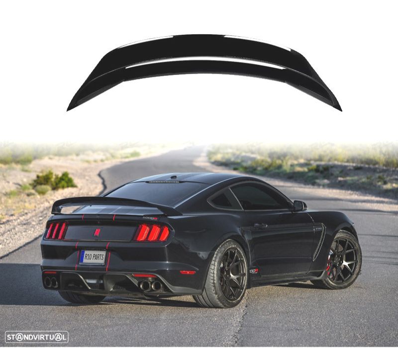 AILERON SPOILER FORD MUSTANG 15-23 LOOK GT350 R PRETO BRILHANTE - 1