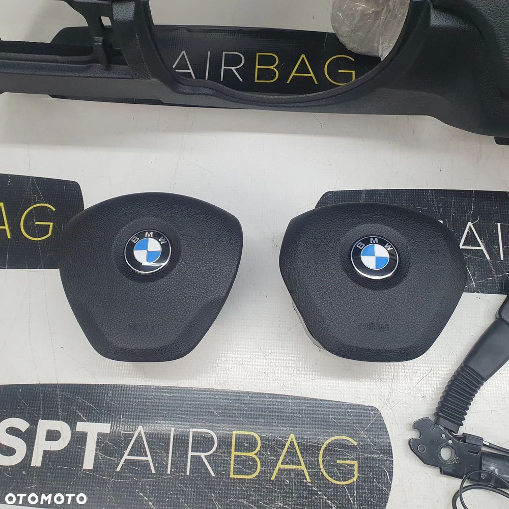BMW 1 F20 LIFT DESKA ROZDZIELCZA GUMA KONSOLA KOKPIT PULPIT PODUSZKI AIRBAG AIR BAG NAPINACZE KIT SET - 6