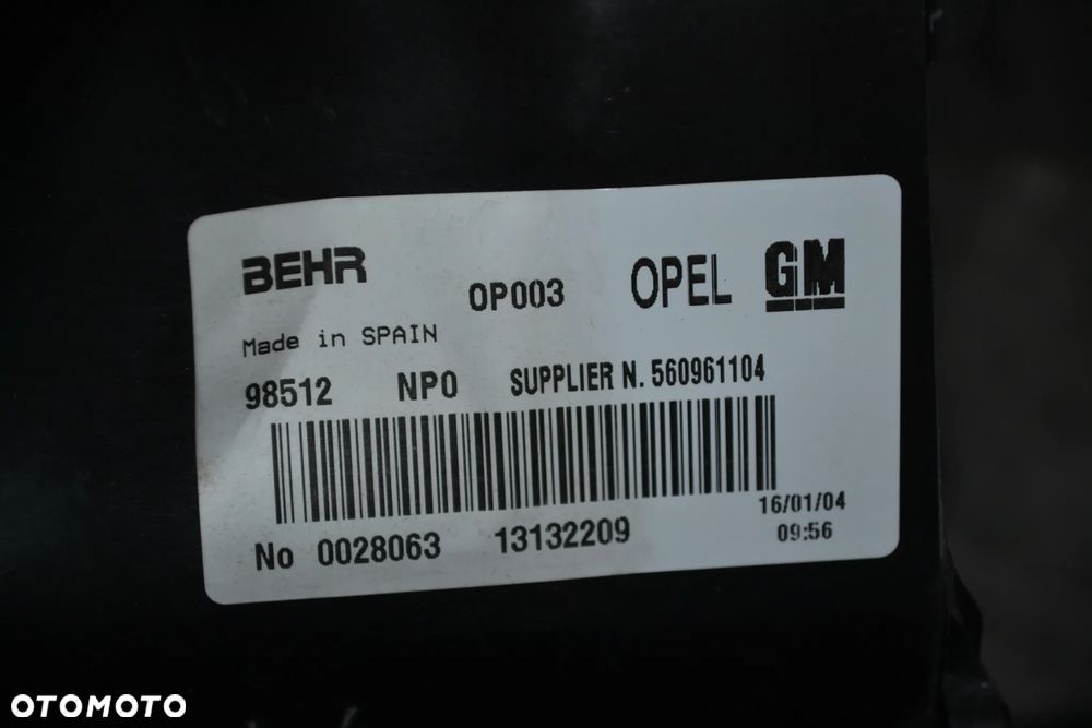 OPEL MERIVA A WENTYLATOR NAWIEWU OGRZEWANIA WNĘTRZA 13132209 - 4