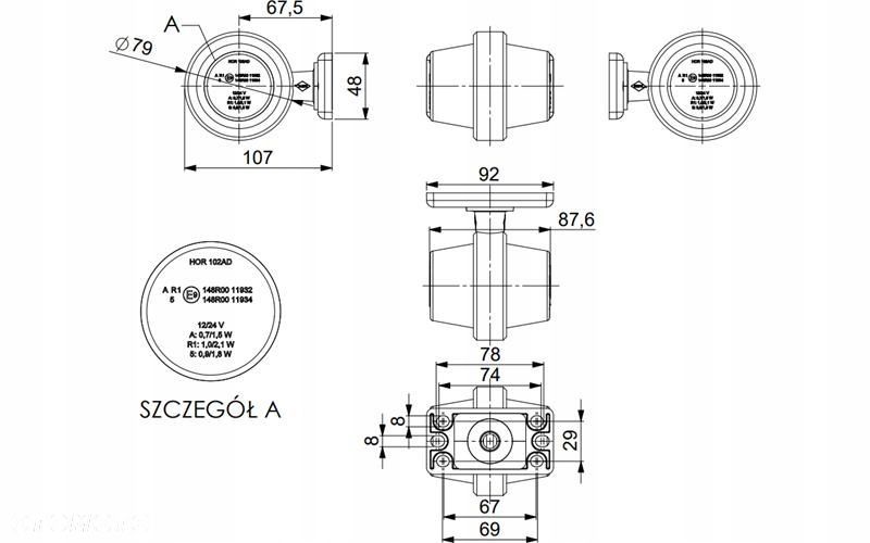 LAMPA KIERUNKOWSKAZU LED KIERUNEK MIGACZ KABEK 5 METRÓW - 2