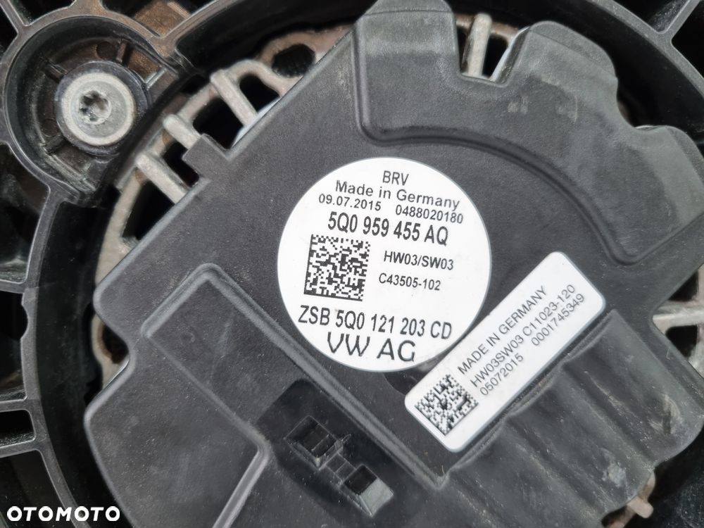VW SEAT SKODA AUDI WENTYLATOR CHŁODNICY WIATRAK 5Q0959455AQ 5Q0121203CD 5Q0121205C - 6