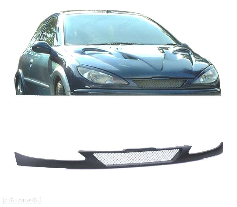 GRELHA FRONTAL SEM SÍMBOLO PARA PEUGEOT 206 98-09 PRETA - 2