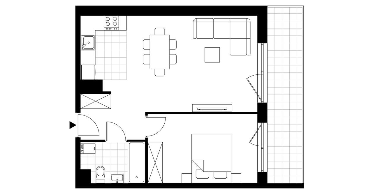 2-pokojowe mieszkanie 47m2 + balkon - Pełny obrazek: 3/23