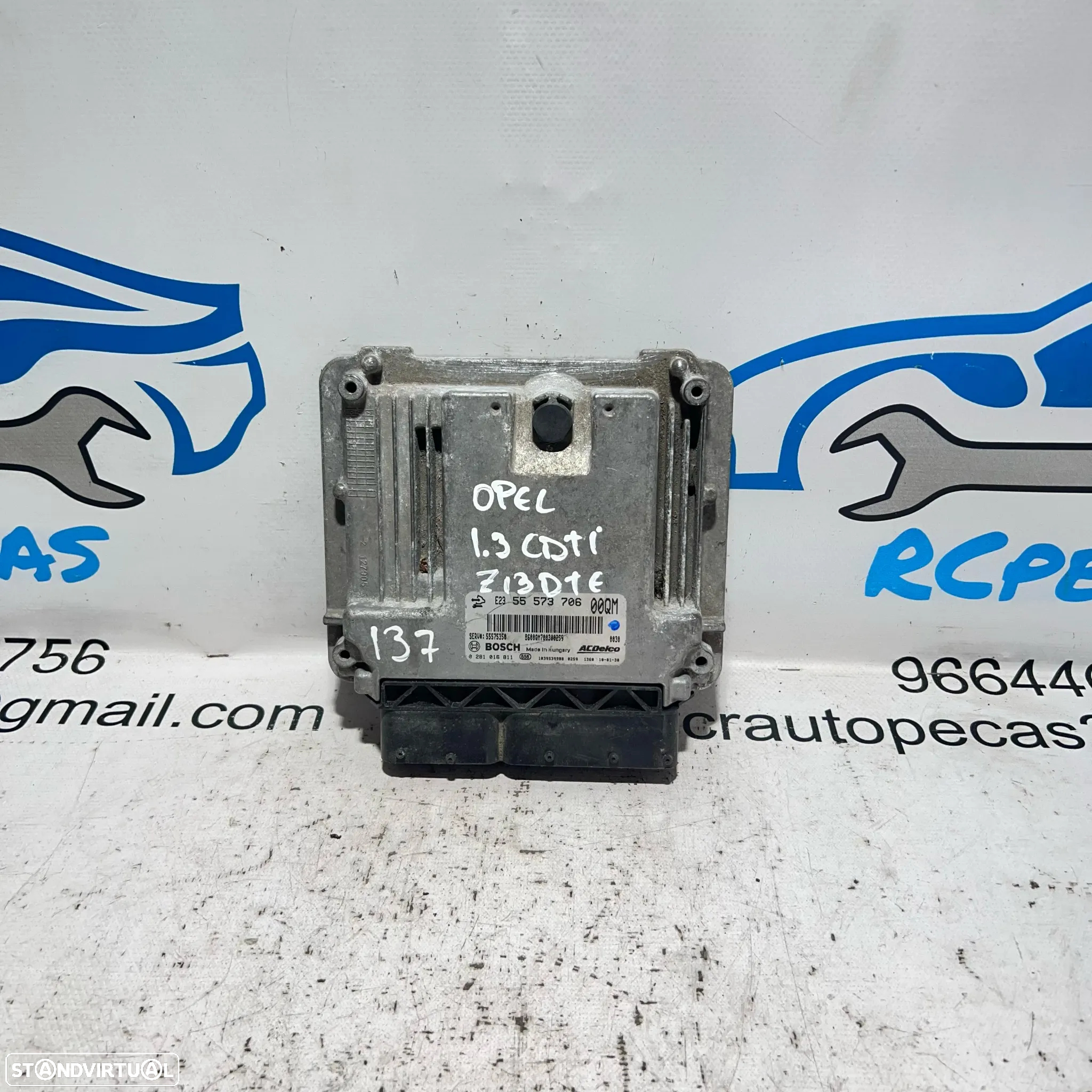 .Centralina Original Motor Bosch GM Opel 1.3 CDTI Z13DTE 55 573 706 / 0 281 016 811 - 3